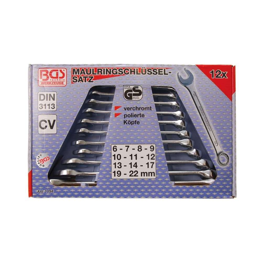 BGS set viljuškasto-okastih ključeva 6-22mm 12-dijelni pro+ 1194