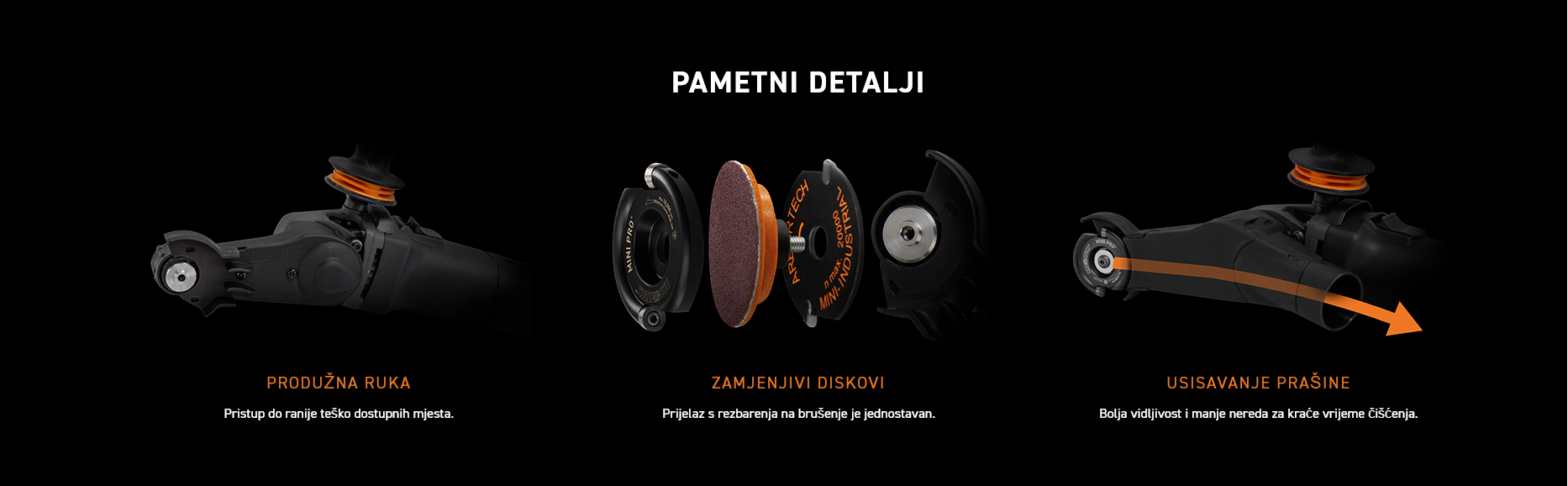 Arbortech Mini Grinder Trade brusilica za rezbarenje, set 1000W - Slika 14