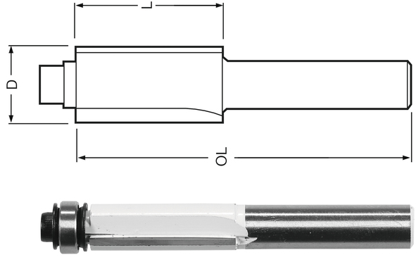 Makita glodalo s ležajem 25,4x13,5x56,5 prihvat 8mm D-48387 - Slika 4