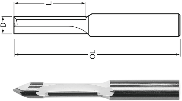 Makita glodalo 6,35x19x65mm prihvat 8mm D-47787 - Slika 2