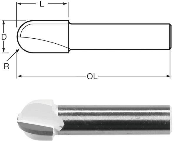 Makita glodalo 15,8x12,7x44,5mm prihvat 8mm D-48016 - Slika 2