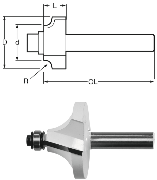 Makita glodalo profilno R 2,3mm prihvat 6mm D-48430 - Slika 2