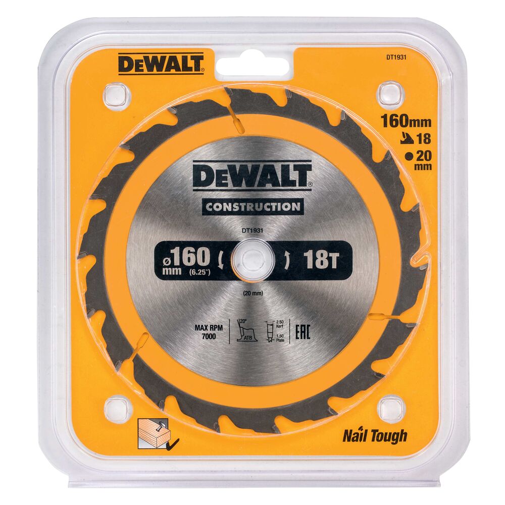 DeWalt list kružne pile 160x20 18Z DT1931 za drvo - Slika 2