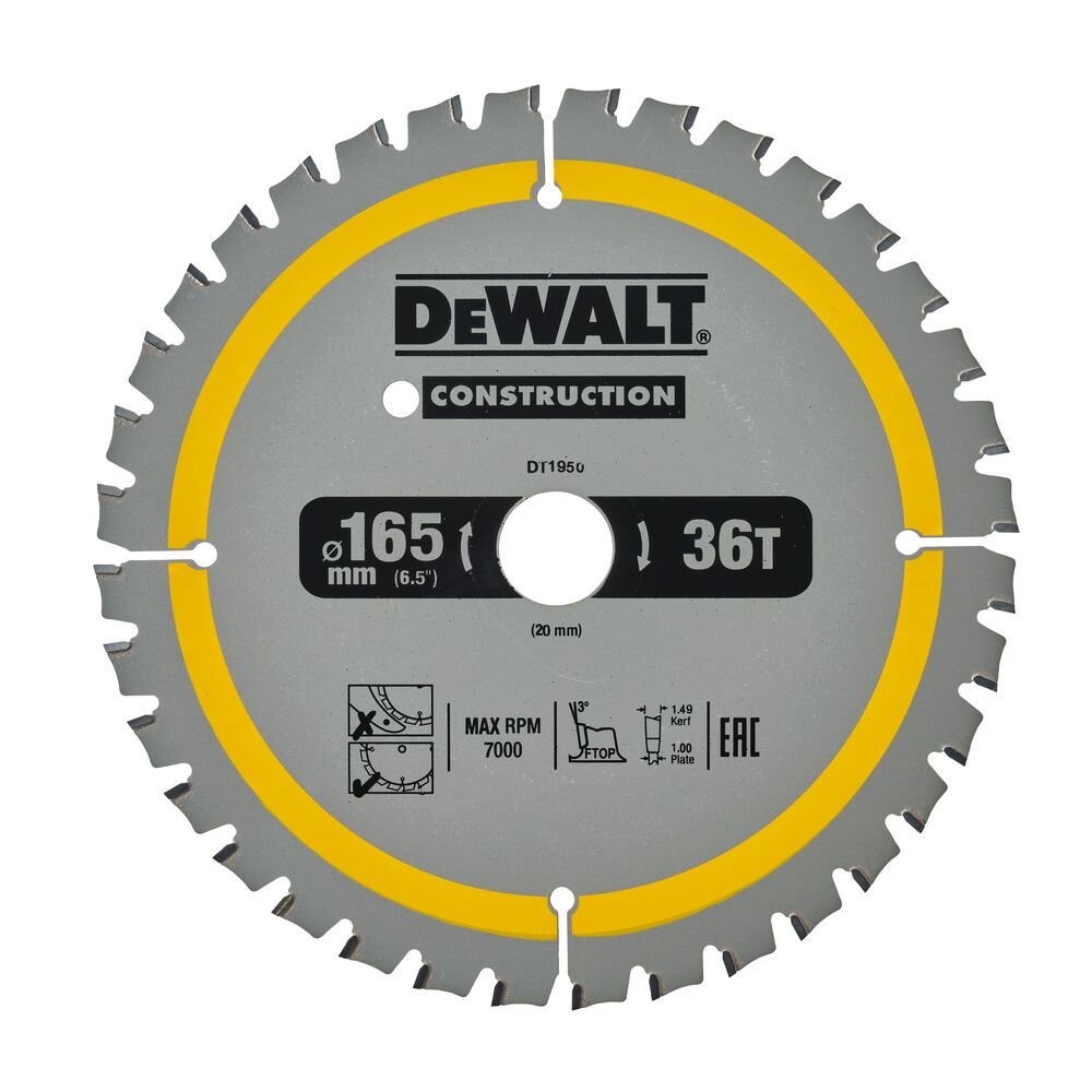 DeWalt list kružne pile 165x20 36Z DT1950 za drvo