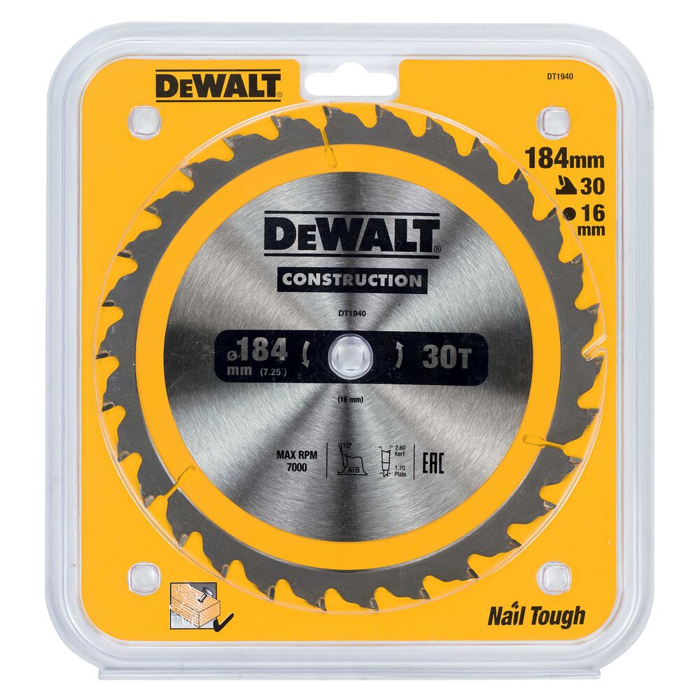 DeWalt list kružne pile 184x16 30Z DT1940 za drvo - Slika 2