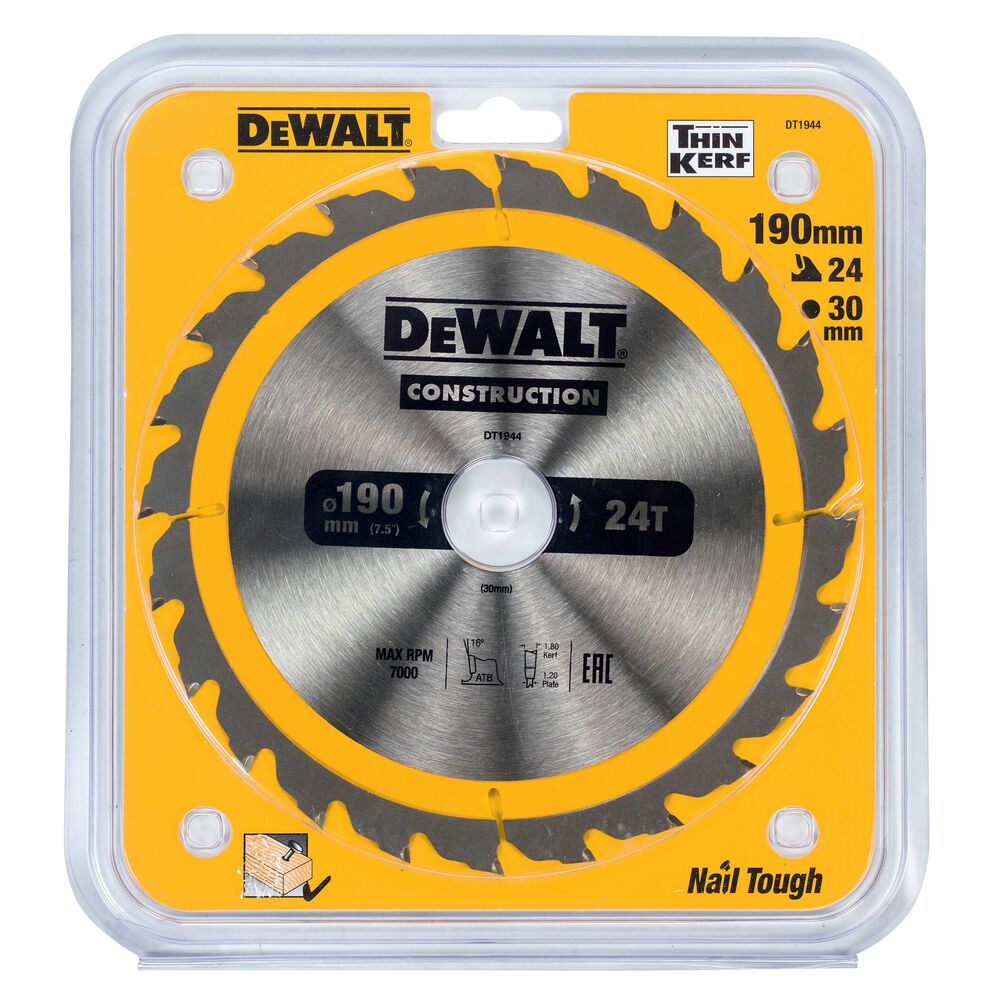 DeWalt list kružne pile 190x30 24Z DT1944 za drvo - Slika 3