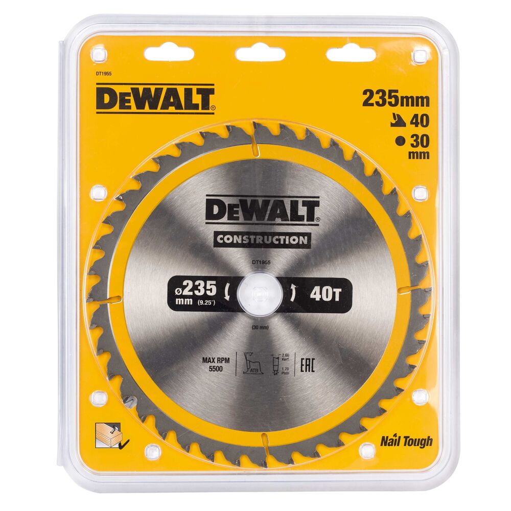 DeWalt list kružne pile 235x30 40Z DT1955 za drvo - Slika 2