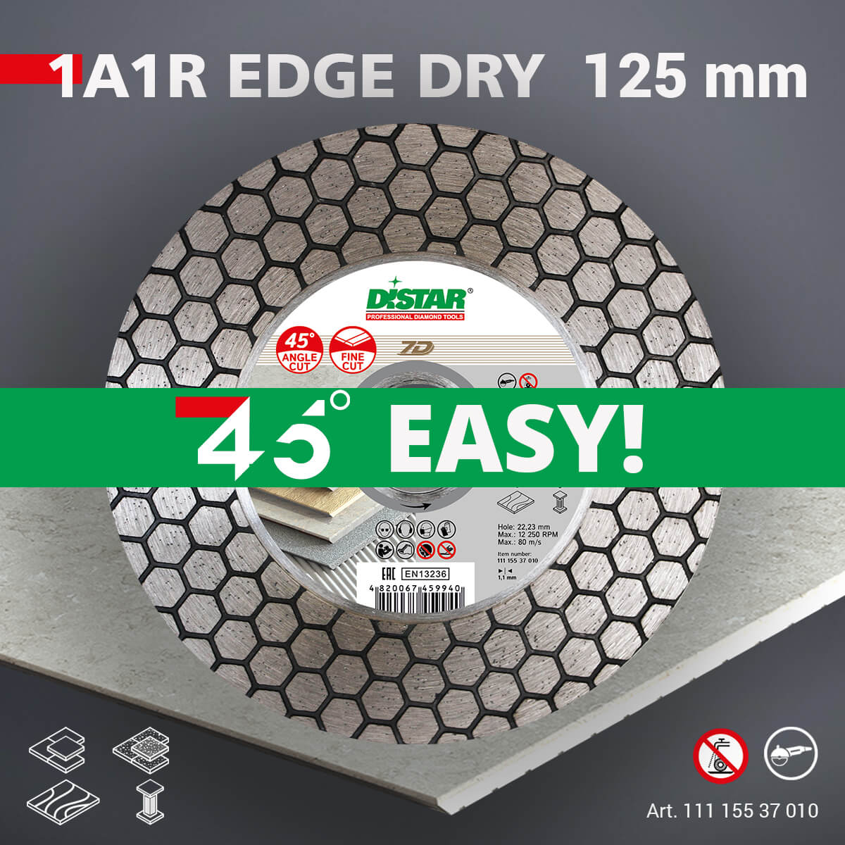 Distar rezna i brusna ploča za porculan 125 Edge Dry 125mm DS5883 - Slika 6