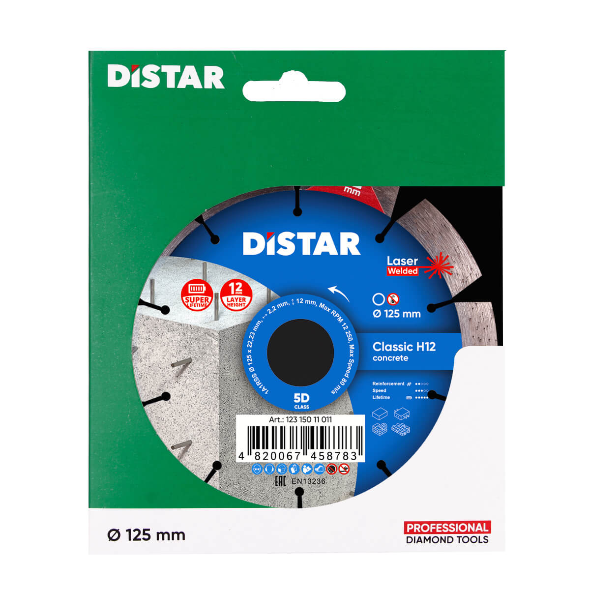 Distar rezna ploča CLASSIC H12 za ojačani beton 125x1,2mm - Slika 4