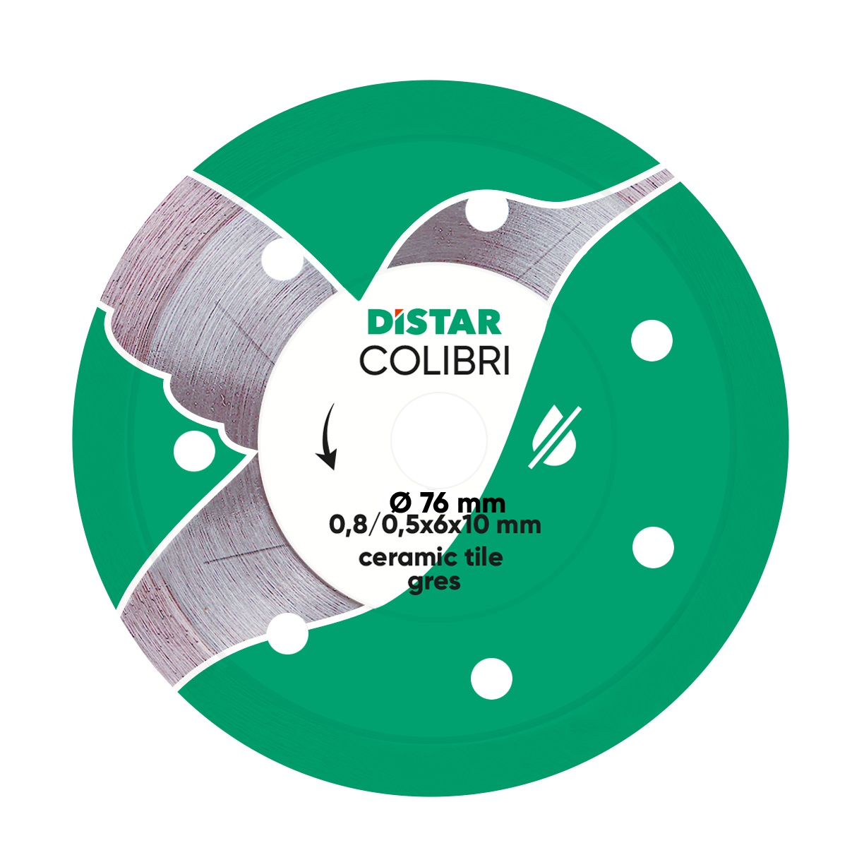 Distar rezna ploča za keramiku Colibri 76mm x 0,8mm (prihvat 10mm)