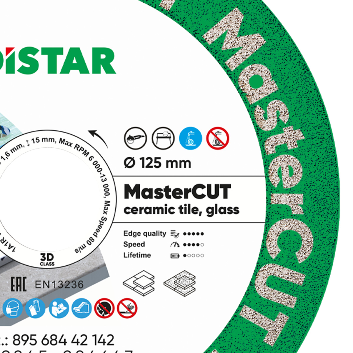 Distar rezna ploča za porculan i staklo MasterCUT 125mm - Slika 2