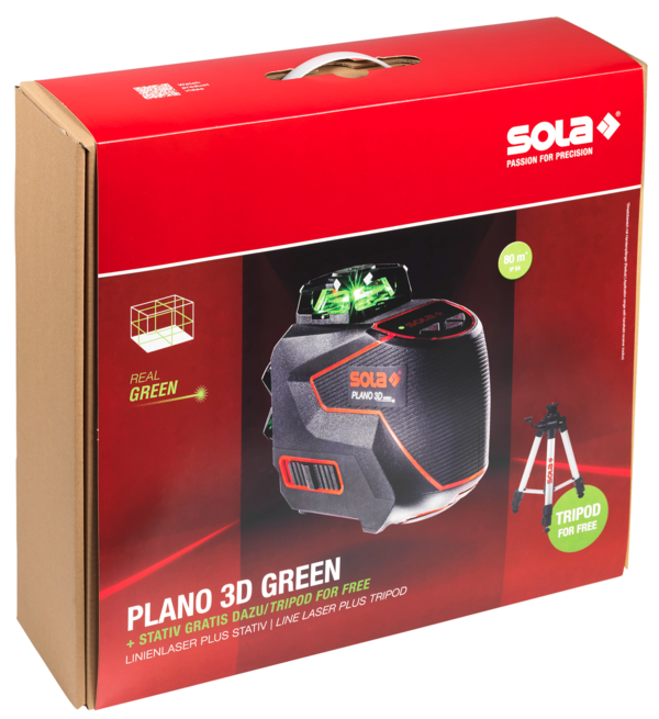 Sola laserski nivelir Plano 3D s postoljem i stativom, zelena linija - Slika 11