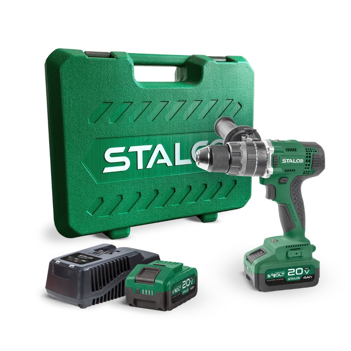 Stalco aku udarna bušilica IDS20-75BL+2 x 4Ah +punjač +kofer 97314 - Slika 4