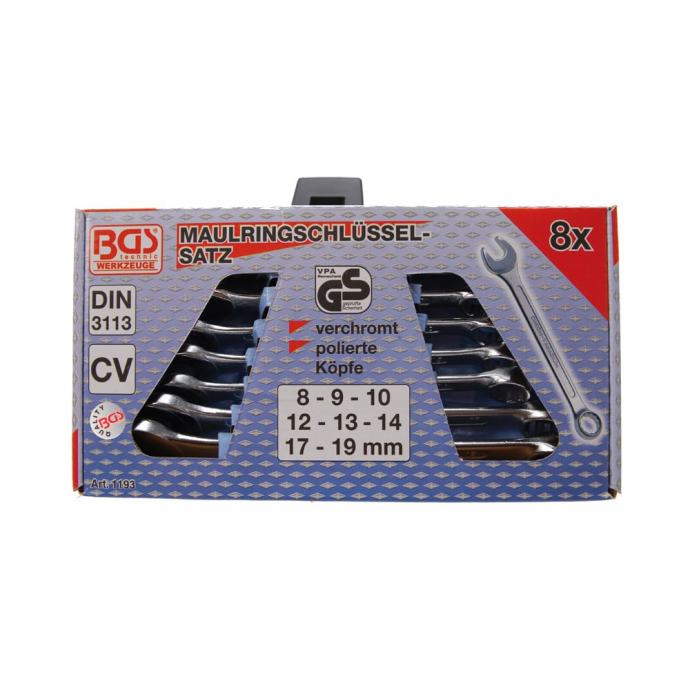 BGS set viljuškasto-okastih ključeva 8-19mm 8-dij. pro+ 1193