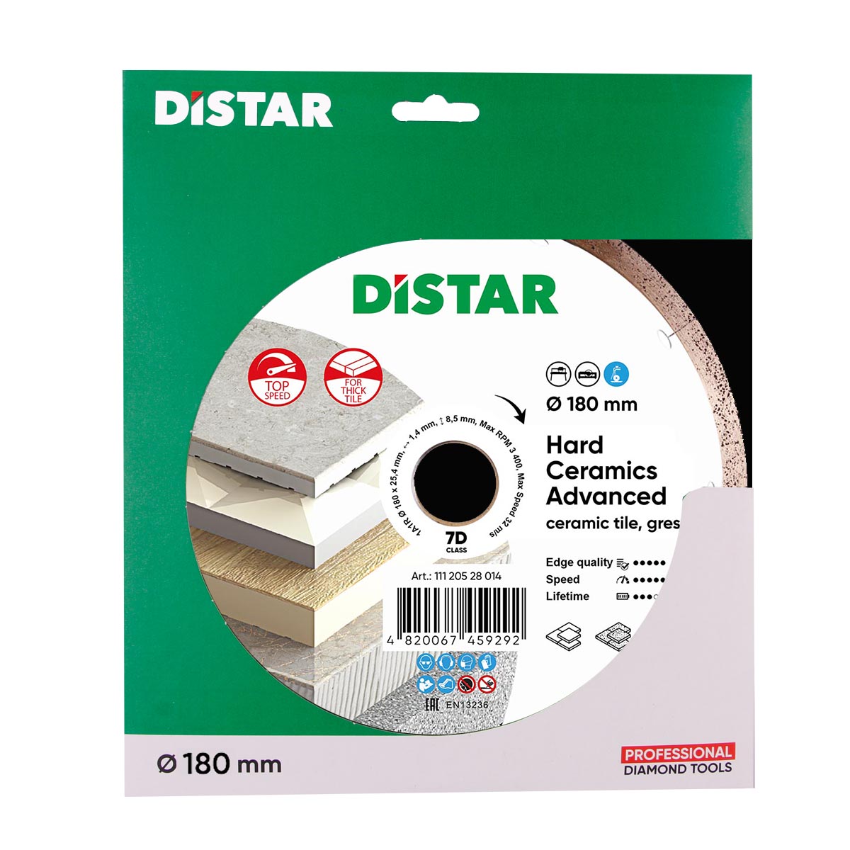 Distar rezna ploča Hard Ceramics Advanced 180x25,4mm za porculan - Slika 3