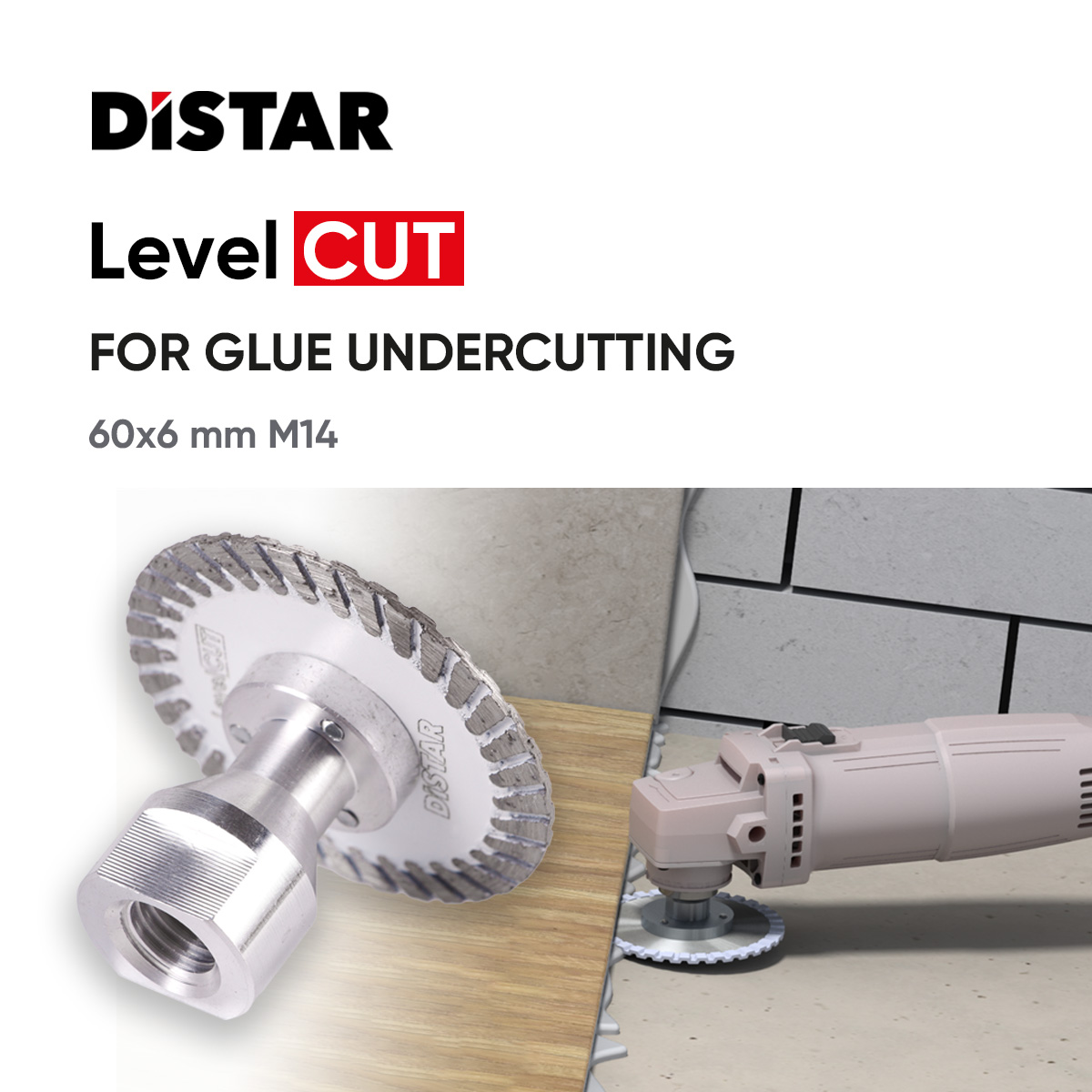 Distar rezna ploča LEVELCUT fi60 za čišćenje ostataka ljepila, za kutnu brusilicu