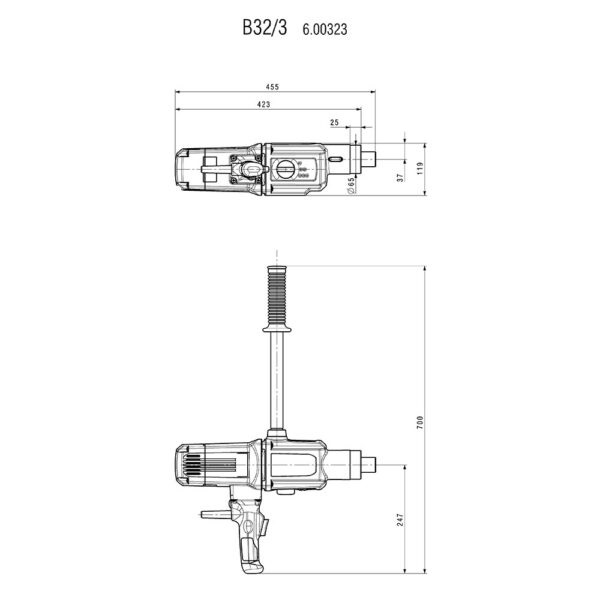 Metabo bušilica B32/3 3 brzine 1800W - Slika 2
