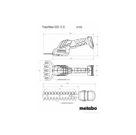 Metabo POWERMAXX SGS 12 Q aku škare za grmlje i travu 12V 1x2,0Ah - Slika 6