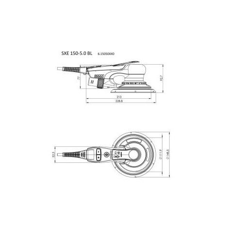 Metabo ekscentrična Brusilica SXE 150-5.0 BL elektronik 150mm 350W - Slika 3