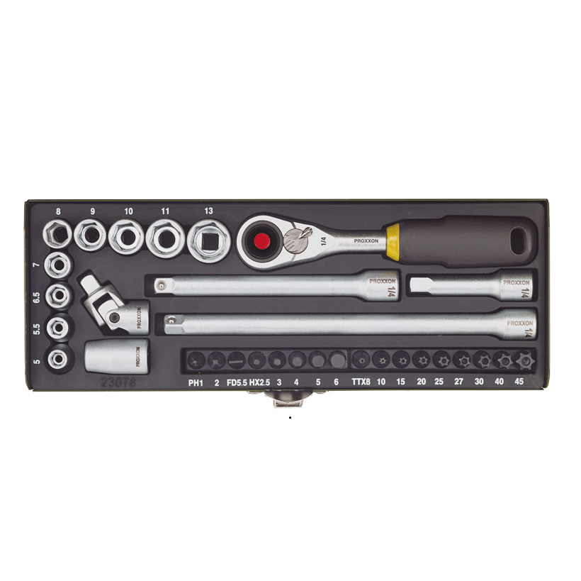 Proxxon grt. nasadnih ključeva s magnetom 1/4" 5-13mm 32kom