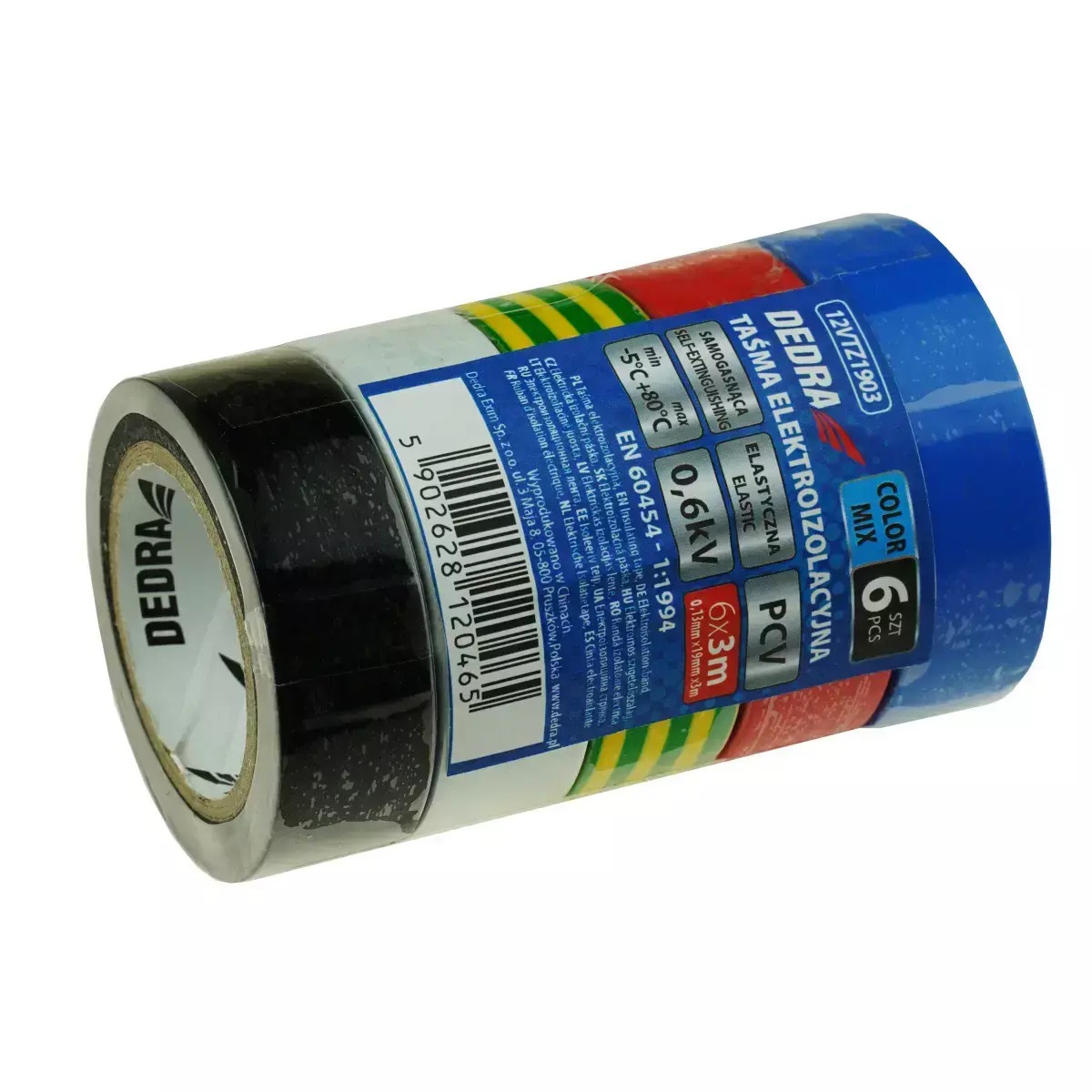DEDRA set PVC elektroizolacijskih traka 12VTZ1903 6 kom.