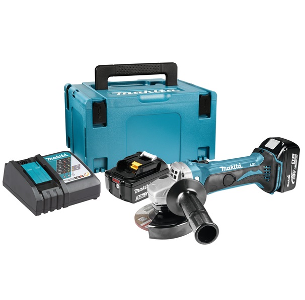 Makita aku kutna brusilica DGA452RFJ 18V 2x3,0Ah - Slika 2