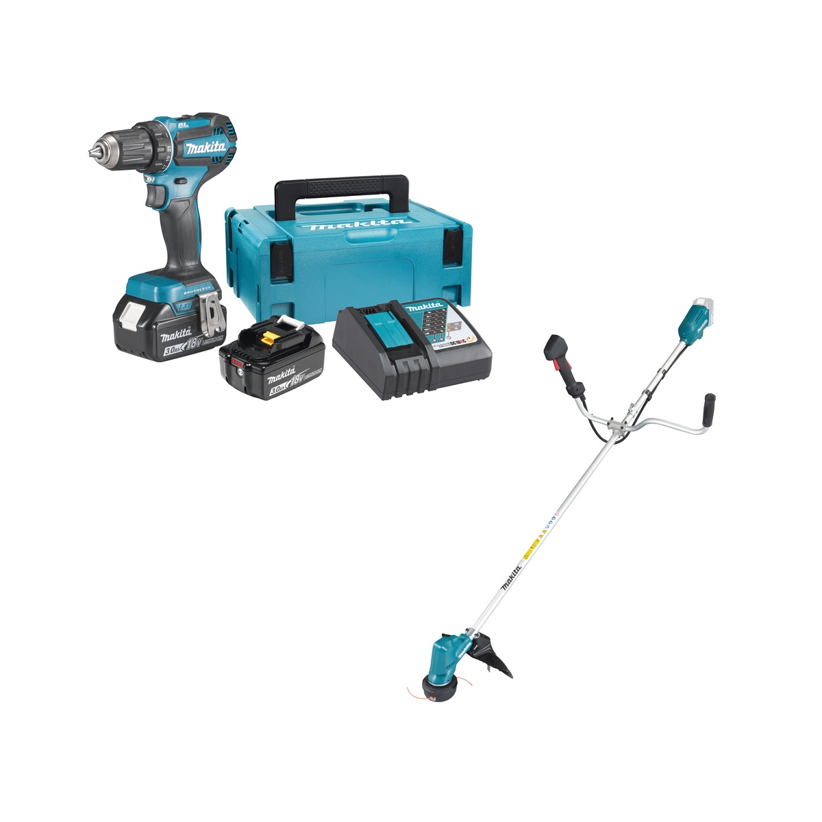 Makita aku trimer DUR190UZ + aku bušilica DDF485RFJ