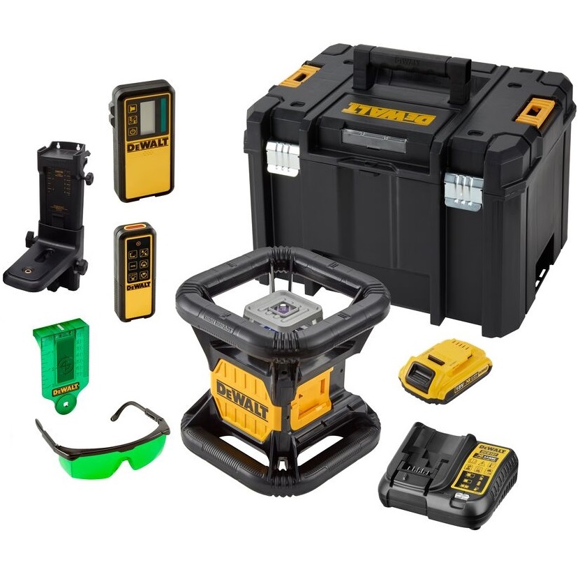 DeWalt aku laserski nivelir 360° DCE079D1G 76-600m zeleni, s prijemnikom