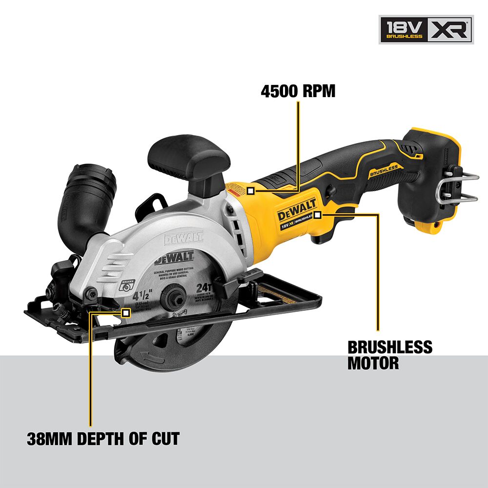 DeWalt aku ručna kružna pila DCS571NT 18V 115mm - Slika 2