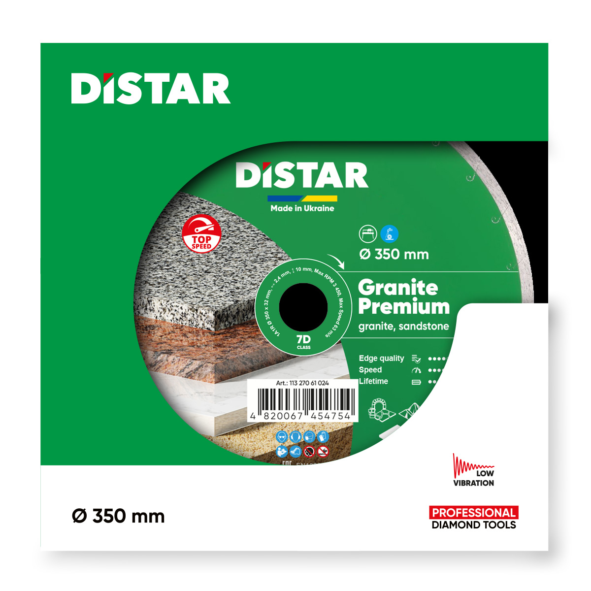 Distar rezna ploča za kamen, gres i keramiku 350mm x 32mm GRANITE Premium - Slika 2