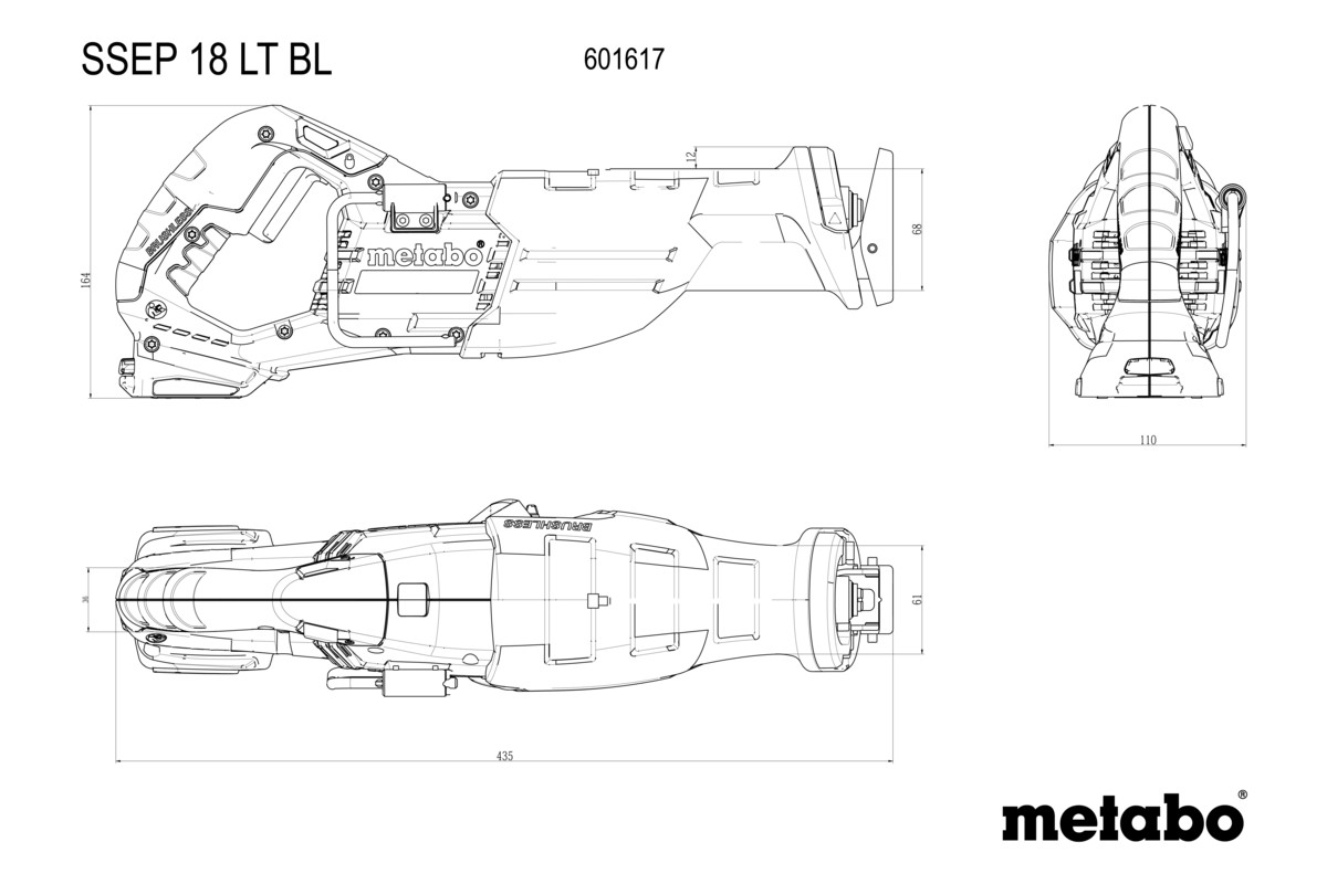 Metabo aku sabljasta pila SSEP 18 LT BL, kofer - 601617840 - Slika 5