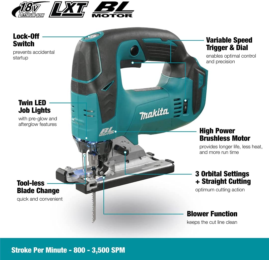 Makita akumulatorska ubodna pila DJV182RFJ 2x3,0Ah - Slika 4