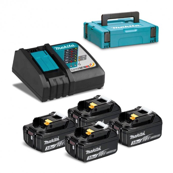 Makita aku POWER SET (4xBL1830,DC18RC) 197954-1